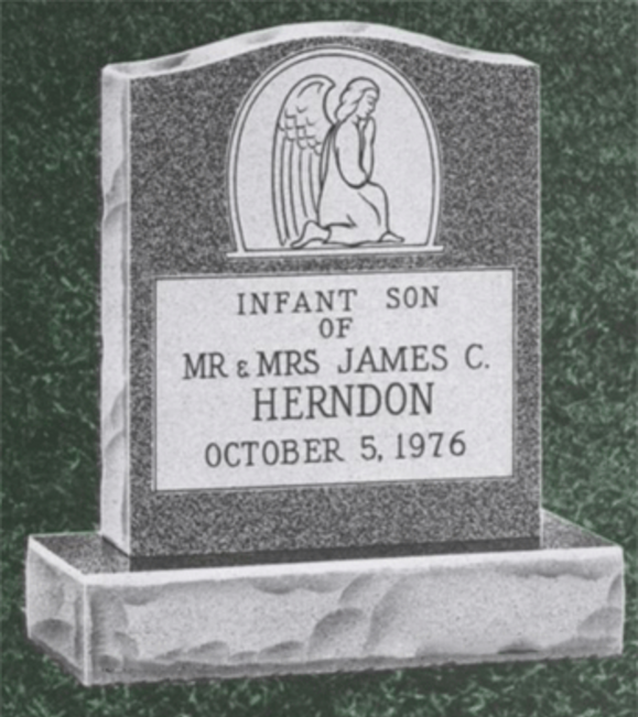 infant upright tombstone
