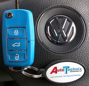 Replacement Volkswagen remote flip key in blue