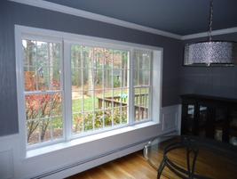 Dining room with picture window.