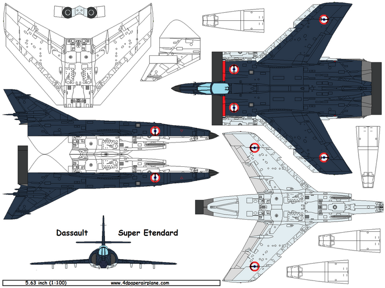 4D model template of Dassault-Breguet Super Étendard