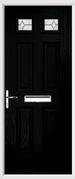 4 Panel 2 Square Composite Door regal opal glass