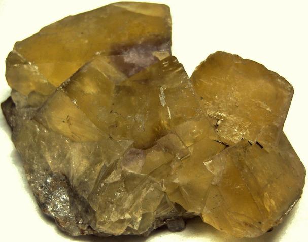 fluorescent long short wave Yellow Fluorite, siderite,Cumbria, England, UK, ex Foote