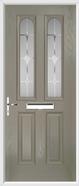 2 Panel 2 Arch Composite Door sandblast glass