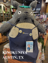 Totoro with Sara's book at Kinokuniya Austin, TX