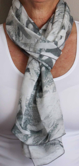 Scarf, Long Silk Chiffon from Fine Art Collage