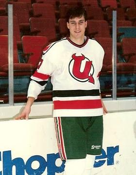 *Utica Devils Red Throwback Adult Replica Jersey