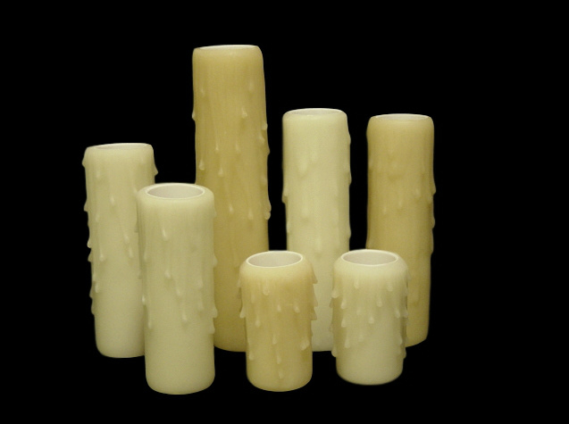 5 Artificial Beeswax Candle Cover, Natural - LightsAlive