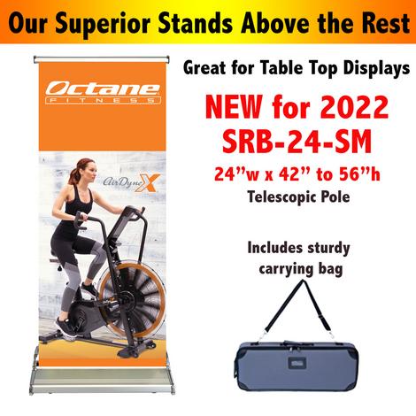 superior retractable banner- hard case and base of stand- Great Stand