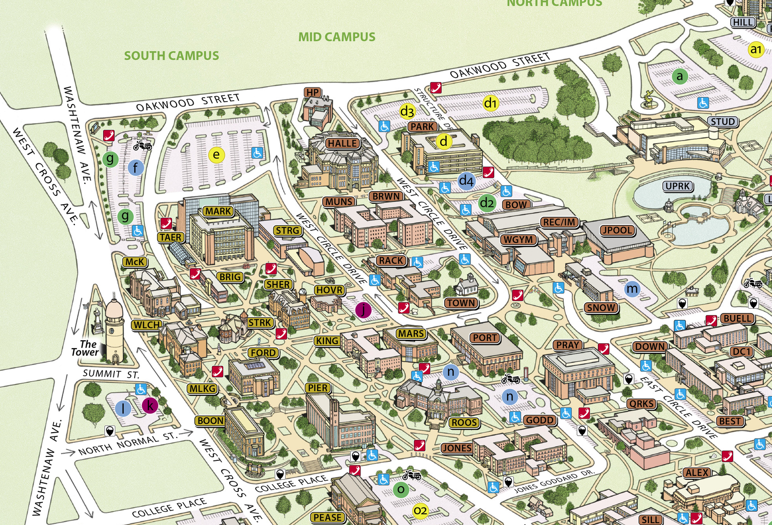 Eastern Michigan University Map Institutional / Corporate