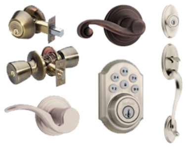 different types of doorknobs and locks.