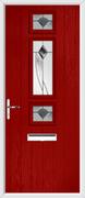 3 Square Strip Composite Door monza glass