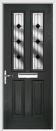 2 Panel 2 Square Composite Door resin lead glass