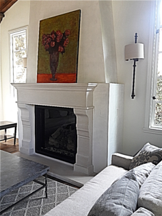 Transitional Cast Stone Fireplace Mantel