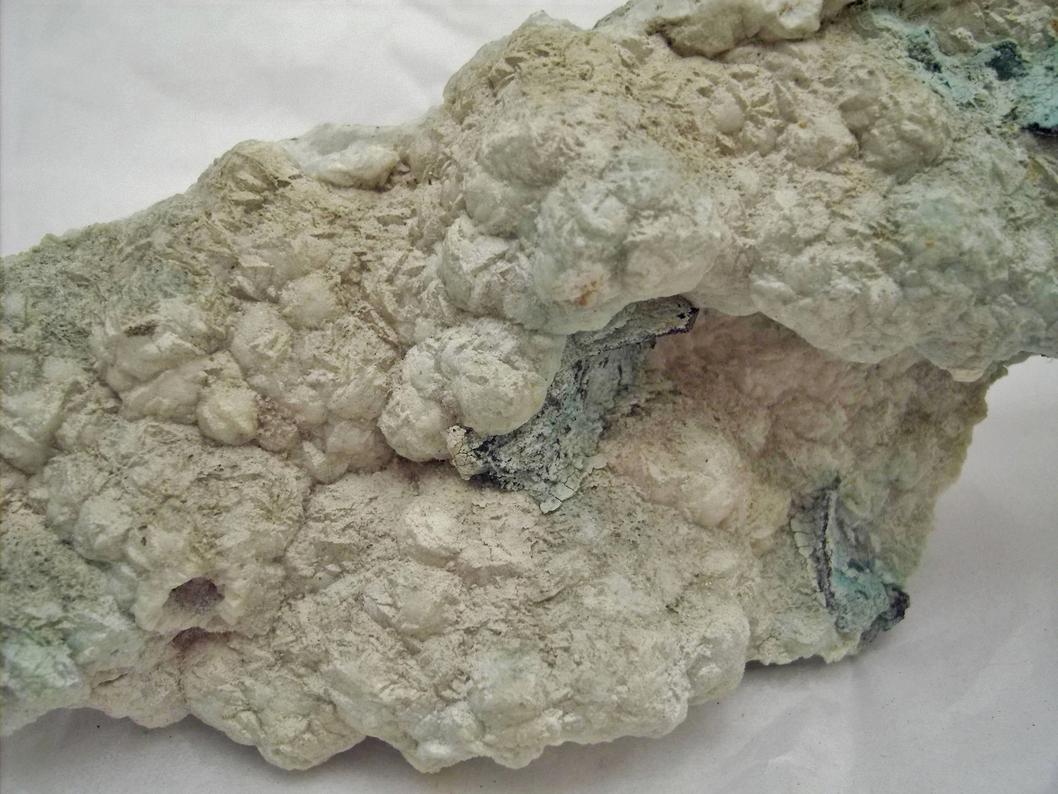 CHALCOCITE and CHRYSOCOLLA in PREHNITE - Chimney Rock quarry, Houdaille Industries Quarry; The Bound Brook Quarry; Stavola Industries Quarry, Bridgewater, Somerset county, New Jersey