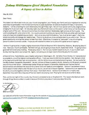 A letter from Shannon Knight