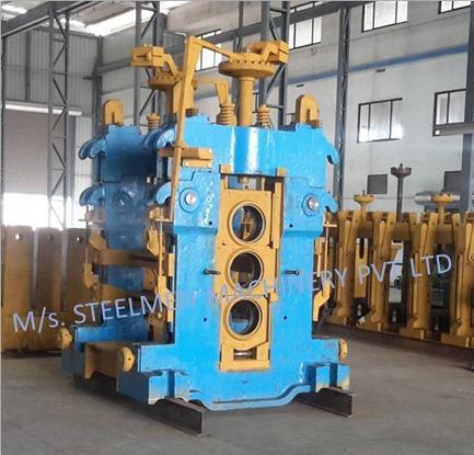 Y-TABLE FOR ROLLING MILLS, OIL LUBRICATION SYSTEM (Capacity - 50 LPM to 300 LPM), AUTOMATIC BUNDLING MACHINE, Hot Billet Shear, Billet Charging Grate, Flywheel, Gear Boxes, Mill Stands, Shearing Machines, Conveyor Rolls, Spindle Carrier, Pinch Rolls, Tilting Tables, Twin Channel, TMT Quenching System, Tail Breaker Pinch Rolls, Oil Lubrication System, Guide Box & Twist Pipes Mechanical Pusher, Mill Accessories, TMT Chain Transfer System, Recuperators, Cooling Tower, gear coupling, universal spindles, steel rolling mill, rolling mill items, steel plant machineries, steel plants, CCM, Continuous casting machine, steel melting, steel makers, leju Thomas, 9310524787, Gear boxes, Pinion stands, Rolling mill Stands on Fiber& bearings, Roller tables, Tilting tables, Y tables, Guide boxes, Chocks, Couplings, Spindles, Rotary shears, Flying shears, Cantilever type pinch Rolls, Tail Breaker pinch Rolls, Quenching Systems (for 8-16 mm, 16-25 mm, & 25-32 mm), Twin channel, Hot Rolling Mills, Shears, Automatic Cooling Bed, Quenching Boxes, Twin Channel Machine, Mill Stands, Cold Rolling Mills, Gear Couplings, Industrial Gear Box, Punching Cropping Machine, Hot Saw, Transmission Tower Machinery, Chain Transfer Systems, Product Design Development, Hot Rolling Mills Bar Rolling Mill Hot Rolling Mill Equipment Slit Rolling Mill Shears Flying Shear Crank Shear Continuous Rotating Shear Disc & Drum Shear Automatic Cooling Bed Quenching Boxes TMT Quenching Boxes Twin Channel Machine Industrial Gear Box Helical Gear Box Rolling Mill Gear Boxes Mill Stands Rolling Mill Stands TMT Mill Stands Housingless Mill Stands Cold Rolling Mills Gear Couplings Gear Jobwork Punching Cropping Machine Hot Saw Traveling type Hot Saw Fixed type Hot Saw Transmission Tower Machinery Chain Transfer Systems Product Design Development, Turnkey Solutions For Hot Rolling Mills Coilers Mill stands Shears & hot saws Twin channel Cooling beds Gear boxes & pinion stands TMT Equipment, Rolling Mill Machines Blade Grinding Machine Hot Saw Machines Straightening Machine Hydraulic Pusher, Hydraulic Cylinders, Ejectors, Hot Rolling Mill Flywheels Gear Boxes Mill Stands Gear Couplings Material Handling Equipment TMT Equipment Cooling Bed Shearing Machines Straightening Machines Spare Parts Of Rolling Mills Other Allied Equipments Bending & Time Machine Workshop Machinery, ♦ Bar Mills ♦ Structural Steel Mill Wire Rod Mill with Bar in Coil Line Rolling Mill for High-Grade Steels Section Mill High Speed Laying Head with Gear Box Crank Lever Shears Crank Shears Housingless Stands Double Crank Shears Rake Type Cooling Conventional Mill Stands Gear Boxes Rod mill block Varioblock Flying Shear • Tail Braking Pinch Roll • Cold Shear, Starting Stock Billets 160 x 160 x 12,000 mm 130 x 130 x 12,000 mm Furnace Group Charging grate, Hot charging, Elevator, Induction online heater Finished product Rebar 8 three-strand slit TMT Rebar 10 two-strand slit TMT Rebar 12-40 mm TMT Flats, angles and channels are possible too Sub-bundles 100-400 kg Master bundles 1 MT-3 MT Furnace Capacity 80 MT/h Main train Single-strand H/V arrangement, two strands are H/V type Roughing train : 4 off Model 600, 2 off Model 440, Free outlet after stand # 2 Intermediate train : 4 off Model 440, 4 off Model 340 Finishing train : 6 x Model 340 Associated shears Loopers : 8 off vertical, 6 off Single strand, 2 off multi strand Capacity 400,000 MT/y Cooling bed group Water quenching line, Thermex Cooling bed shear Cooling bed 66 x 10 m Finished speed 16 m/s (20 m/s) Material grades Carbon steels, Alloyed Structural Steel grades Continuous finishing shop Stationary cold shear 3,000 kN Counting system Small bundle forming 4 off Tying machine Various associated equipment, e.g. stoppers, chain transfers, roller tables, Starting stock Blooms 180 x 180 x 8,000 - 12,000 mm 300 x 300 x 8,000 - 12,000 mm Finished product Rebars 28 - 40 mm Rounds 30 - 100 mm dia. Hexagons 50 - 80 mm Flats 8 x 30 - 60 x 150 H-Beams 100 - 180 mm I-Beams 100 - 200 mm T-sections 75 - 140 mm Channels 100 - 200 mm Angles 80 x 80 x - 200 x 200 mm U-type sections for mine timbering 18U, 25U,29U Bundle/stack length 6 - 24 m Bundle/stack weight 2 - 5 t Furnace capacity 116/143 t/h Annual capacity 700,000 t/y Finishing speeds 6 m/s Material grades Carbon steels, Alloyed structural steel,Antifriction bearing steel Furnace group: Elevator (for hot charging), charging grate,weighscale, descaler, insulated holding tunnel Mill train: Single strand Roughing train 4 x Model 670, 1 x Model 760(V-H-HV-H) Intermediate train: 2 x Model 760, 4 x Model 670(H-H-H-UR-UR-HV) Finishing train: 5 x Model 670 (UR-HV-UR-HV-FUR) Associated shears Loopers: 4 x vertical Cooling bed group: Water cooling line, pinch roll unit Cooling bed shear Cooling bed 84 x 19 m Short-bar collecting device Continuous finishing shop In-line straightening machine (10 rollers) Hot saws: 1 x stationary, 1 x movable Abrasive cutting machines: 1 x fixed, 1 x movable Piling and stacking facilities (magnet-type) Tying machines: 2 x stationary, 2 x movable Various associated equipment, e.g. stoppers, chain transfers, roller tables. upto 150 x 150 x 12,000 mm Finished product: Wire rod 5.5 - 16 mm Rebars Nos. 3, 4 and 5 (as per ASTM) Coils 16 - 42 mm dia. Furnace capacity: 70 t/h Annual capacity: 300,000 t/y Finishing speeds: Wire rod line - 100 (120) m/s Bar in coil line - 13.5 m/s Material grades: Cold-heading steels Reinforcing steels Steels with a carbon content from low to medium Piano-wire PC-wire Free-cutting steel Water cooling line, pinch roll units, bar reels (2x), coil transfer,chain conveyor with retarded and accelerated cooling facilities, transfer unit to Power & Free coil handling system, Starting stock Billets 50 x 100 x 10,000 mm 125 x 125 x 11,400 mm Finished product Rod 5.5 - 13.5 mm dia. Bars 11 - 57 mm dia. Flads 22 - 120 mm, 5 - 12 mm thick Bundle/stack length 3 - 8.5 m Bundle/stack weight 0.5 - 3 (5) t Furnace capacity up to 60 t/h Material grades High-grade structural steels 34 Cr 4, 60 SiMn7, 42 CrMo4 Antifriction bearing steels 100 Cr 6, 100 Cr 2, 100 CrMo 7 3 Material grades Tool steels X 210 Cr 12, X 38 CrMoV 5 1, 55 CrNiMoVS 4 2 4 Acid-resistant and heat-resistant steels X 5 CrNiMo 18 11, X 2 CrNiMo 19 13,X 20 CrNiSi 25 4 High-speed steels X 79 Wco 18 5, X 82 W Mo 6 5 5 Special alloys X 55 CrMnNiN 20 8,X 45 CrSi 9 3 X 3 CrNiMoNbN 23 17 The complete range of steel grades includes approx. 300 different grades Furnace group: Charging grate, cross transfers, weighscale, descaler (2x), heatholding tunnel Mill train: Single strand, H/V - arrangement Roughing train: PSW and 6 x Model 440 Intermediate train: 4 x Model 440, 2 x Model 340 Finishing train: 4 x Model 340 Kocks-block 8-stand wire rod block for high grade steels 3 x 215/ 5 x 170 Associated shears Loopers: 7 x vertical, 1 x horizontal Cooling bed group: Water cooling line, pinch roll unit Cooling bed shear Cooling bed 57 x 5 m Continuous finishing shop: Abrasive cutting machine Piling and stacking facilities (non-magnet type) Tying machines: 1 x fi xed, 1 x movable various associated equipment, e.g. stoppers, chain transfers, roller tables etc. Rod finishing equipment: Water cooling and equalizing sections, pinch roll unit,laying head Ring conveyor for retarded and accelerated cooling reforming tub Pallet-type coil handling system, compacting & tying units,weighscale, unloading station Reel plant Water cooling and equalizing sections, Pinch roll units, Bar reels: 2 x, Transfer equipment to pallet-type coil handling system, Omsairam Steel & Alloys Pvt. Ltd., Bhagyalaxml Rolling Mills Pvt. Ltd., Kalika Re-rollers Pvt. Ltd., Parvati Alloys (P) Ltd., MITC Rolling Mills (P) Ltd., Maharashtra Steel Rolling & Engg Co. Chimanlal Vijay Kumar Steels Pvt. Ltd, Bhagwati Ferro Metals (P) Ltd, Balbir Rolling Mills Ltd. Quartz Metals Inds., Metro Alloys Ltd., Pushpak Steel Inds. Pvt Ltd., T. k. Ispat Pvt Ltd., Allied Ferromelt Pvt Ltd., Bhagwati Steel Cast Ltd., R. L. Steels Ltd., Guardian Steels Pvt. Ltd., Shri Karvir Nivasini Mahalakshmi Ispat Pvt. Ltd., Khatu Shyamji Steel Rolling Mills Pvt. Ltd., Kunal Ispat & Alloy Inds. Pvt Ltd. Sun Metallics & Alloys Pvt. Ltd, Hans Ispat Ltd. Shri Khatu Shyam Industries, Rajuri Steel Pvt. Ltd, Shree Om Steel Rolling, Air Carrying Corpn (I) Ltd., titan Alloys Ltd. Sunflag Iron & Steel Co. Ltd., Sharda Ispat Ltd., Fortune Metaliks Ltd., Sharda Shree Ispat Ltd., R. K. Structures Pvt. Ltd., Sanvijay Industries Pvt. Ltd., Shivali Udyog (I) Ltd., S.D. Bansal Iron & Steel Pvt. Ltd., Inertia Iron & Steel Inds. Pvt. Ltd., Nalwa Steel & Power Ltd., Shilpa Re-rollers Ltd., Sri Jai Balaj Steel Rolling Mills Ltd., Petropol India Ltd. Galwalia Ispat Udyog Pvt. Ltd. Crest Steel & Power Pvt. Ltd. Himalayan Rolling Steel Industries Pvt. Ltd., Shree Balaji Pigments Pvt. Ltd., Upper India Steel Mfg. & Engg. Co. Ltd., Capital Ispat Ltd., Barnala Steels Inds. Ltd., Shri S.S. Shyam Steels Pvt. Ltd. Fortune Metals Ltd. Rathi Udyog Ltd., M/s. Gallantt Ispat Lyd., Gemini Merchandise Pvt. Ltd., Jagdamba Rolling Mills, Shree Krishna Steel Rolling (Jaipur) Ltd. Modi Steels, Usha Martin Inds. Prince TMT Steels Pvt. Ltd., Dindigul Iron & Steel Co (P) Ltd. ARS Metals Ltd. V.V. Iron & Steel Company Pvt Ltd. Jairaj Ispat Ltd., Pioneer Torsteel Mills (P) Ltd., Devshree Ispat Pvt. Ltd., Vaibhav Merchantile Ltd., Maa Mahamaya Inds. Pvt. Ltd., Chitrakoot Metal Ltd. P. R. Rolling Mills Pvt. Ltd. Shree Aravindh Steels Ltd. Shyam Steel Industries Ltd. Shri Ramrupai Balaji Steels Ltd. Adhunik Ispat Pvt. Ltd. Durgapur Steels Ltd. B. M. A. Stainless Ltd. Zion Steel Ltd. Shree Metaliks Ltd. Usha Martin Ltd. Shyam Sel Ltd. Maithan Steel & Power Ltd.