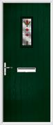 Cottage Rectangle Composite Door fleur-de-lys glass