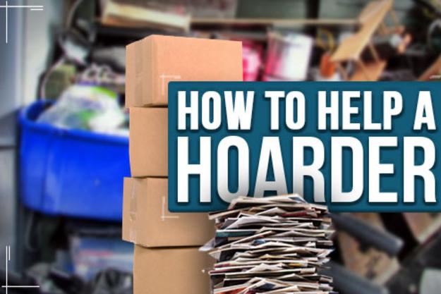 A hoarding situation in Pasco County with "How to help a hoarder" text