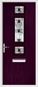 3 Square Strip Composite Door aspen glass