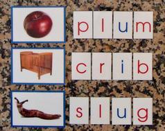 Montessori moveable alphabet and blue series photos