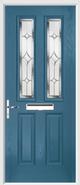 2 Panel 2 Square Composite Door regal sapphire glass