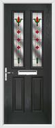 2 panel 2 square composite door fleur de lys glass