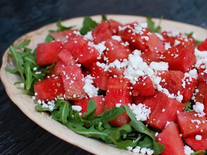 watermelon salad with goat cheese