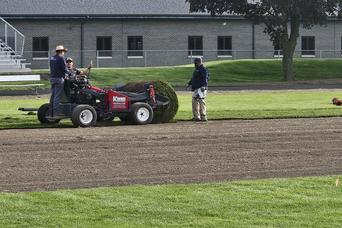 Athletic Field Big Roll Sod Installation