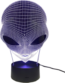 1Piece 7 Colors Changing 3D Acrylic Hologram Illusion Pop-eyed Alien Shape Lamp Night Light With Touch Switch Luminaria GX265