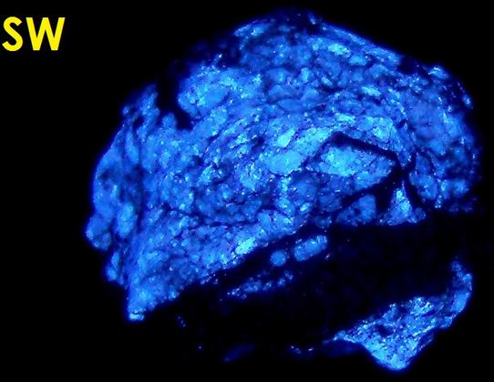 fluorescent SCHEELITE, white Quartz - Union Mine (Union No. 2 shaft), Atolia, Atolia Mining District, San Bernardino County, California, USA - ex Gabe Reyna