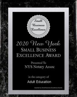 #1 NYS Notary Licensing Online Adult Ed 2016 Award