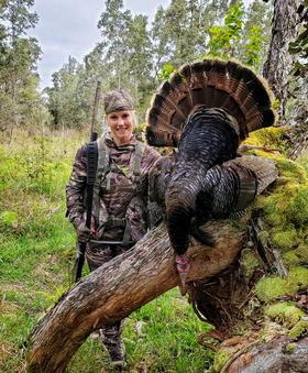 Tiffany Lakosky wit a nice Rio Grande Turkey