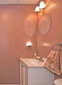 Norton bathroom before re-painting walls.