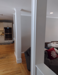 Column painting after with repair, repaired and painted a white semi-gloss..