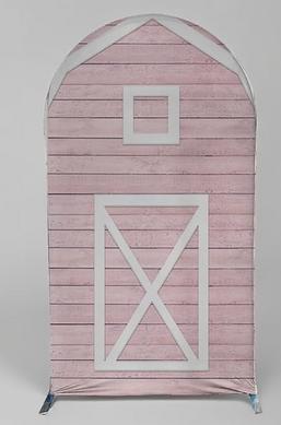 PINK BARN DOOR FABRIC BACKDROP ARCH COVER