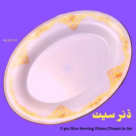 Dinner Set in Pakistan. Best Glass Dinner Set with Gold Plated Edges and Floral Motif. Buy Elegant Imported Dinner Set in Lahore