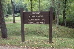 Hocking hills climbing and rappelling area