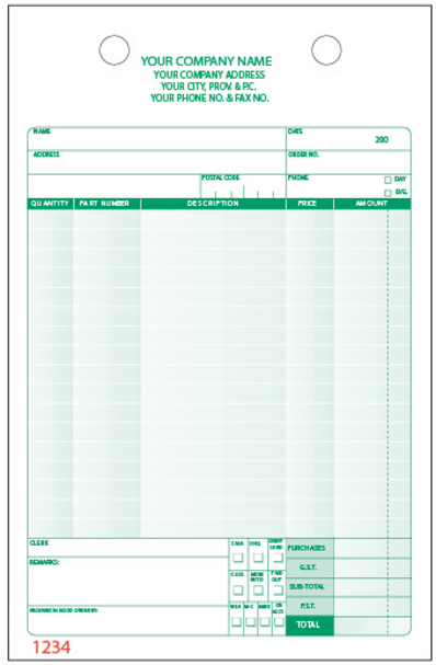 Green ink 17 line Register Sample form image