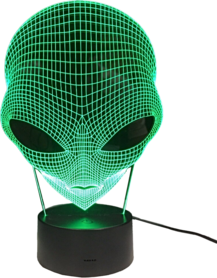 1Piece 7 Colors Changing 3D Acrylic Hologram Illusion Pop-eyed Alien Shape Lamp Night Light With Touch Switch Luminaria GX265