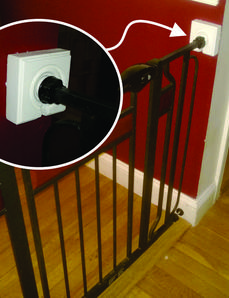 DIY Child Safety gates secure mounting bracket. FREE step by step instructions. www.DIYeasycrafts.com