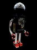 retro robot sculpture art astronaut