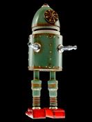 retro robot sculpture art astronaut