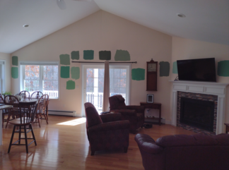 Wall with 14 test colors.