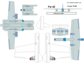 free paper airplane template of Fw 42