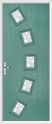 5 Square Arch Composite Door bubbles glass