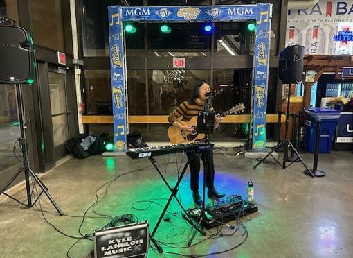 Kyle Langlois performs at the Thunderbirds Event at GreatHorse Country Club, Hampden, MA
