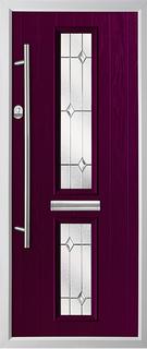 2 square composite door in purple