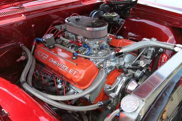 Muscle Car engine bay at Mad Muscle Garage Classic Cars