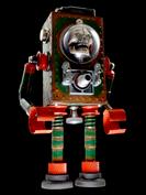 retro robot sculpture art astronaut