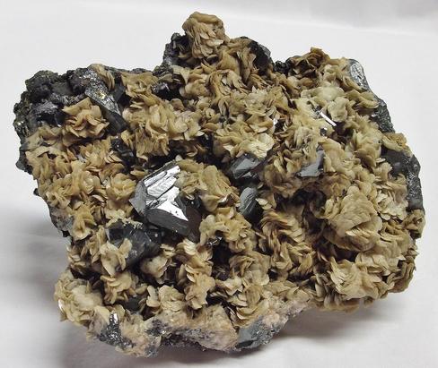 TETRAHEDRITE & SIDERITE crystals - Casapalca Mine, Peru